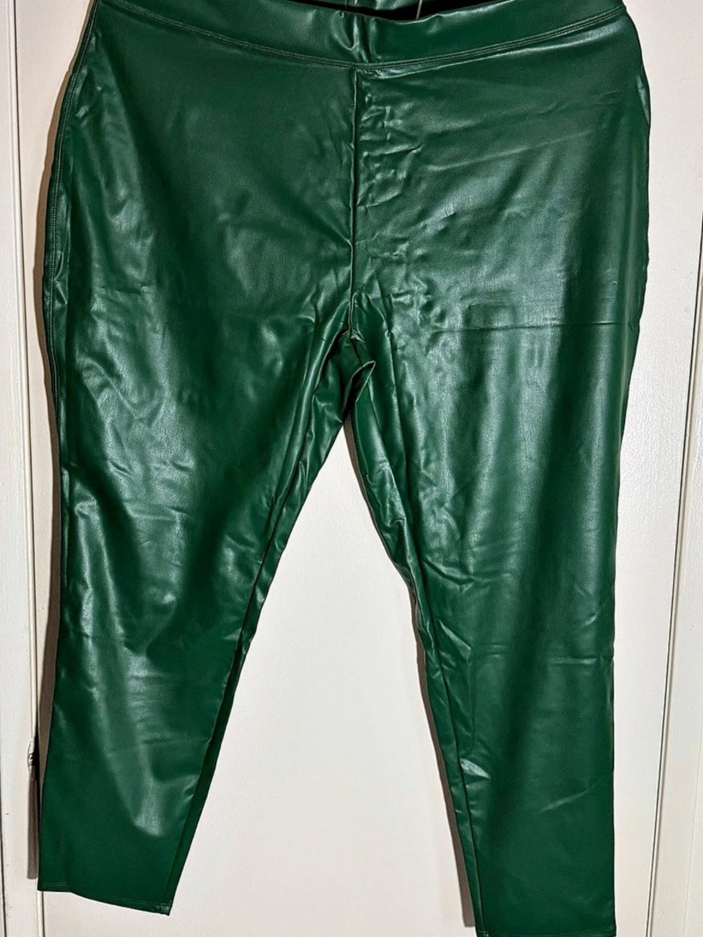 Faux Leather High Waist Leggings Green 26/28